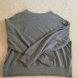 Gray Cropped Crewneck Sweatshirt